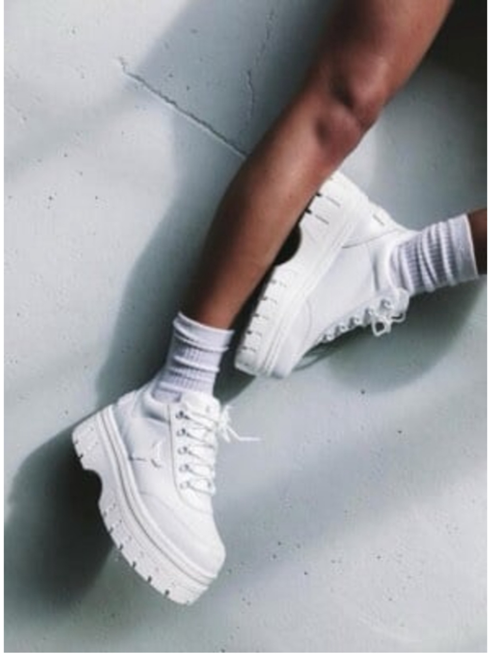 Windsor Smith Lux White Leather Sneakers Chunky Platform Sole Women's 8